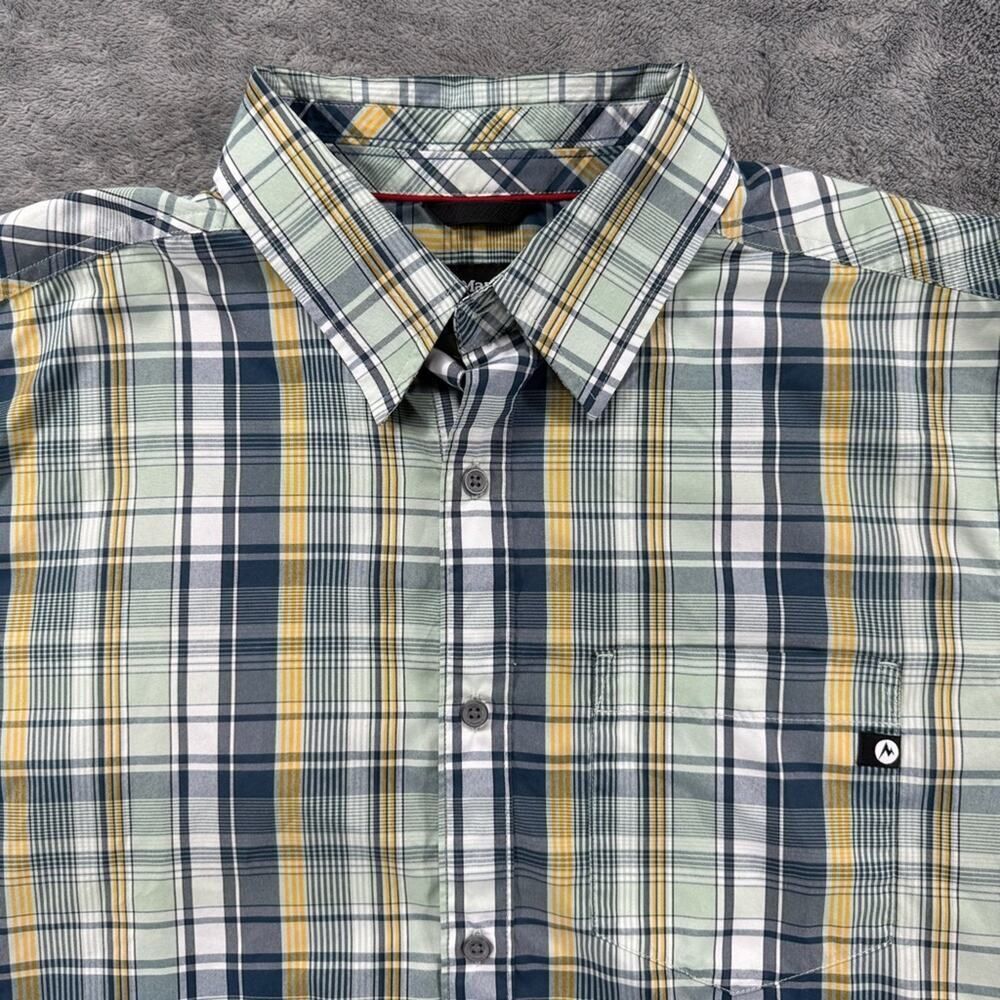 Marmot Mens Lykken Short Sleeve‎ Performance Woven Button Up Hiking Outdoors